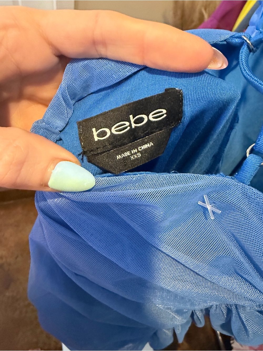 NWOT BEBE Ruched Strappy V-Neck Mini Dress - Picture 9 of 9